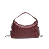 Trendy women's bags factory direct sales first layer sheepskin pure hand-woven bag portable crossbody versatile pillow bag