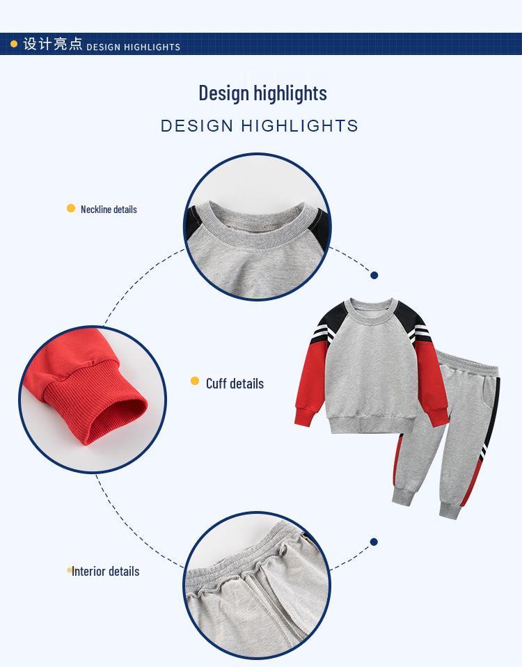 27Kids Children's Autumn 2024 Korean-Style Two-Piece Set: Baby Clothes with Sports Pants