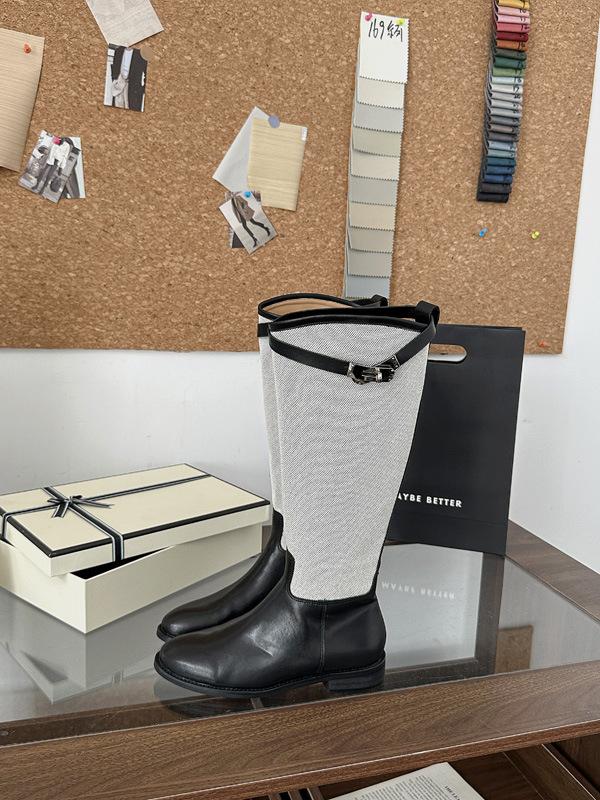 

2025 новые осенне-зимние маленькие ботинки с толстыми ногами, ретро ботинки-рыцари с замком, на толстой подошве, но облегающие колено 39