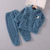 Pyjamas för barn Flickor Coral Fleece Förtjockad Pojkar Ansiktsduk Höst och vinter Baby Flickor Hemma Vinterkostym