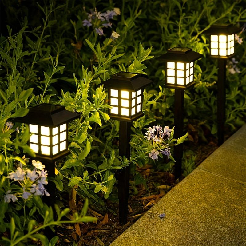 2pcs Solar-Powered LED Pathway Lights - Outdoor Garden & Lawn Decor, Warm Yellow Glow, Landscaping, Solar Garden Lights