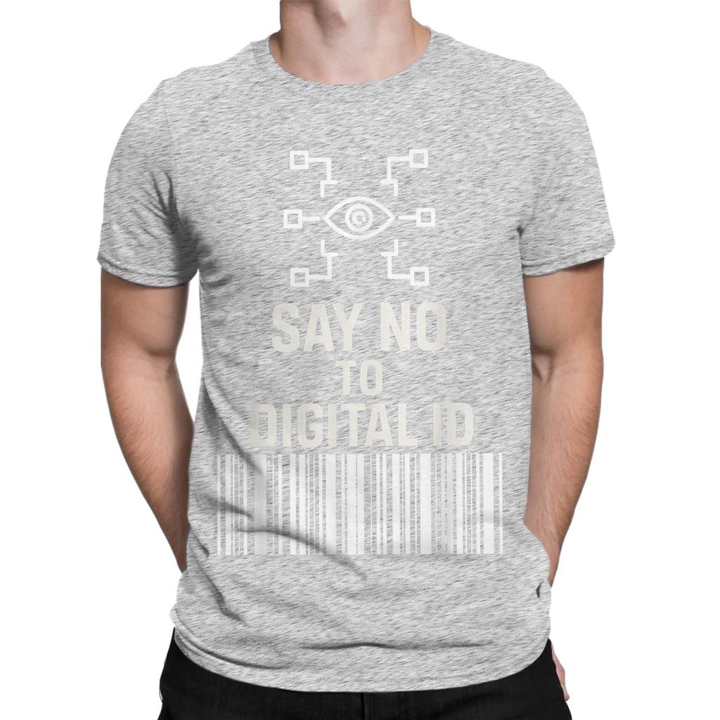 Say No To Digital Id British T-Shirt Men BritCard Protest Privacy Cotton Tee Shirt Crewneck Short Sleeve T Shirt Gift Clothing