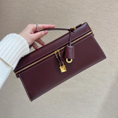 2025 New  Lunch Box Box Bag Portable Simple Old Money Style Leather Women's Small Square Bag Cowhide Dinner Bag