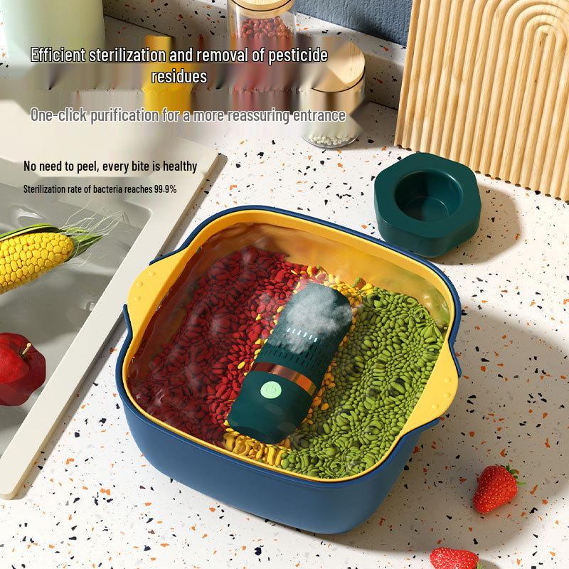 Wireless Fruit & Vegetable Purifier: Household Appliance for Washing and Disinfecting Produce, Removing Pesticide Residues.