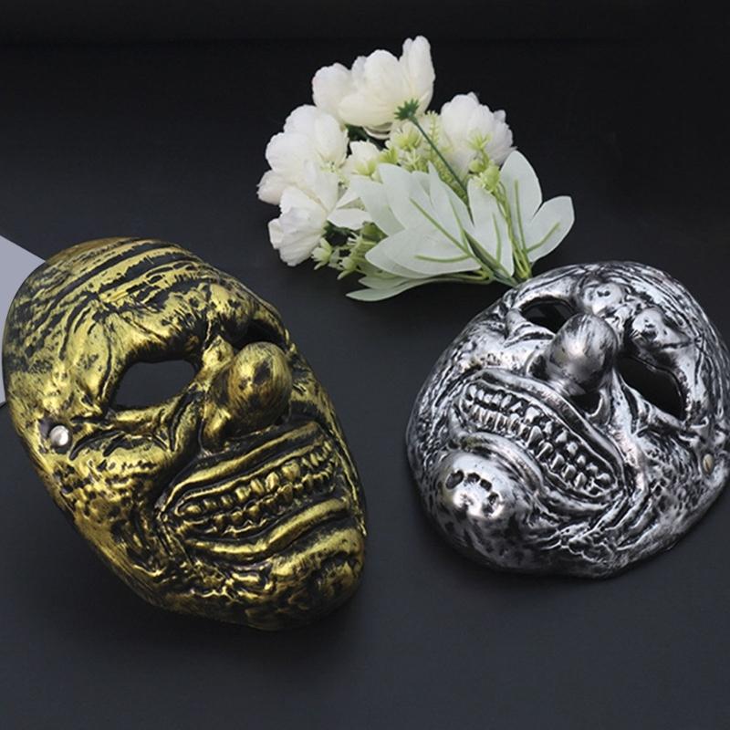 Halloween Mask Masquerade Mask Funny Clown Mask Mardi Gras Mask Scary Latex Full Face Mask for Cosplay Party Props