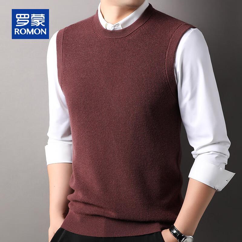 

Romon Men s 100% Pure Wool Round Neck Vest XL