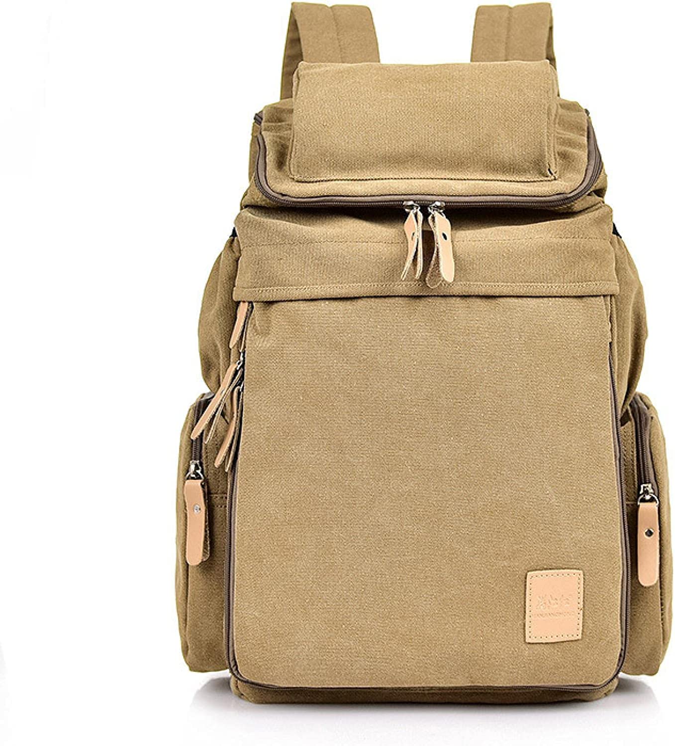 

Canvas and genuine leather [Tsutael] backpack/Men s/Women s/Unisex/Plain backpack/Canvas/Simple/Military/Outdoor/Travel/Business хакі