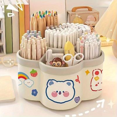 1 Pflaumenblütenförmiger Stifthalter Aufbewahrungsbox, Kosmetikaufbewahrungsbox, Kann Schreibwaren, Make-up-Pinsel, Lippenstift, Augenbrauenstift aufbewahren