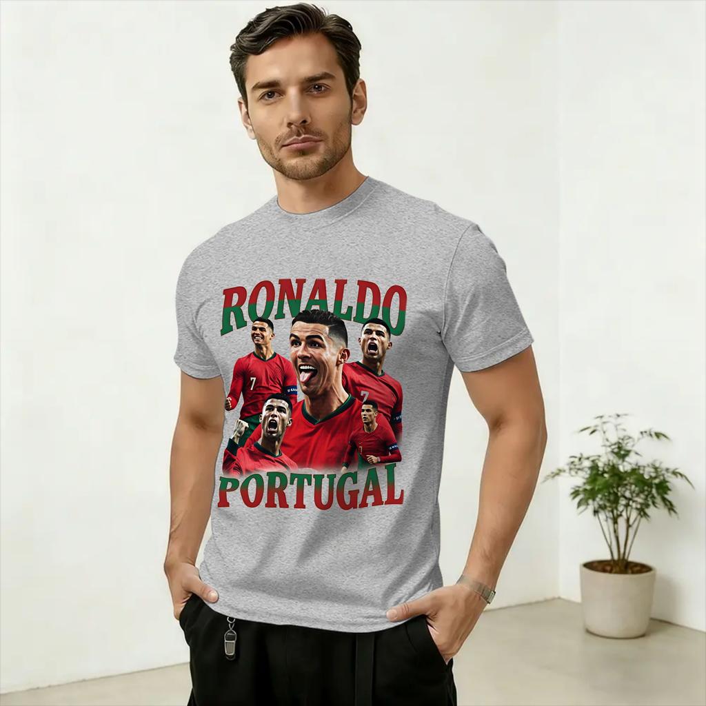 Football Legend 2026 Ronaldo TShirts for Unisex Novelty Cotton Tees Round Collar Short Sleeve T Shirt Big Size Clothes