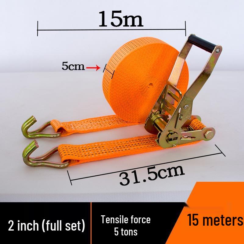 Heavy Duty 2-Inch Ratchet Tie-Down Strap with Double Hooks