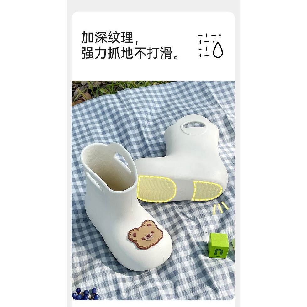 Adjustable Children's Rain Boots Boys and Girls Soft Sole Kindergarten Baby Elementary School Waterproof Non-Slip Rubber Boots