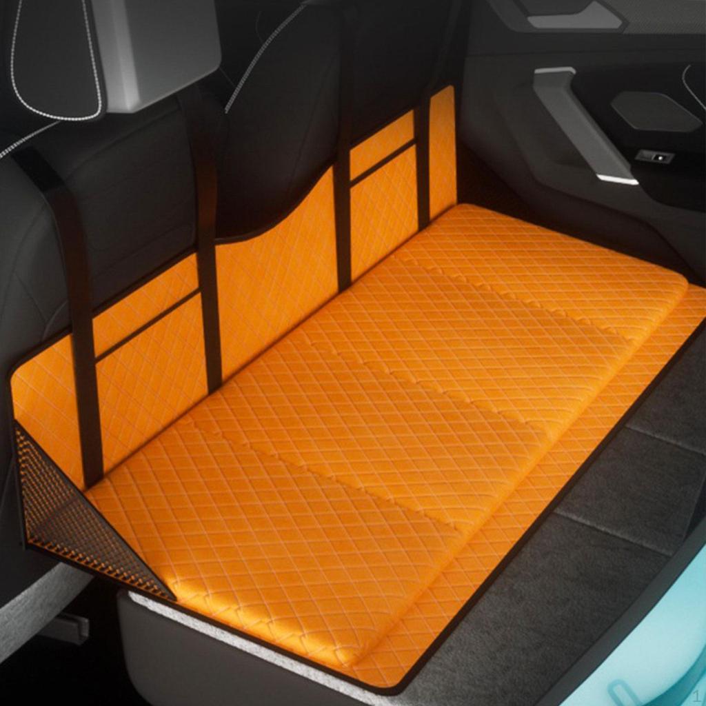 Car Back Seat Extender Plate Foldable Adjustable for Increase Bed Camping Space PU Leather