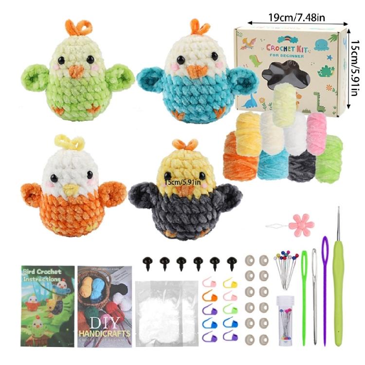 Animal Bird Crochet Set Knitting Supplies with Step-by-Step Video Tutorial Instruction for Beginner Kid Adult