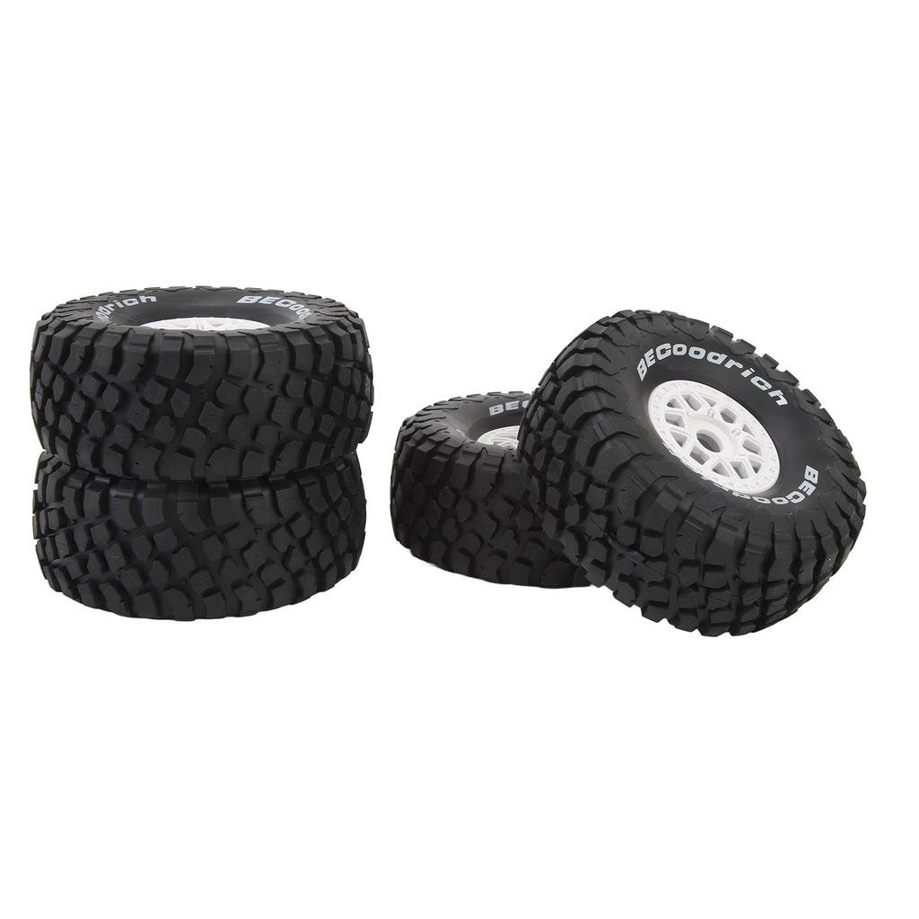 4 PCS 17 Short Course Truck Tires Easy To Install Strong Grip White Rim RC Model Car Tires for