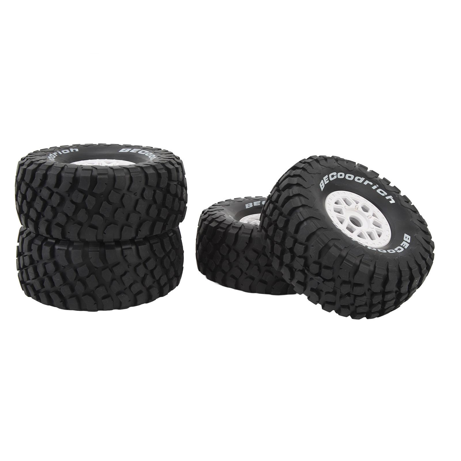 

4 PCS 1/7 Short Course Truck Tires Easy To Install Strong Grip White Rim RC Model Car Tires for ARRMA Mojave UDR