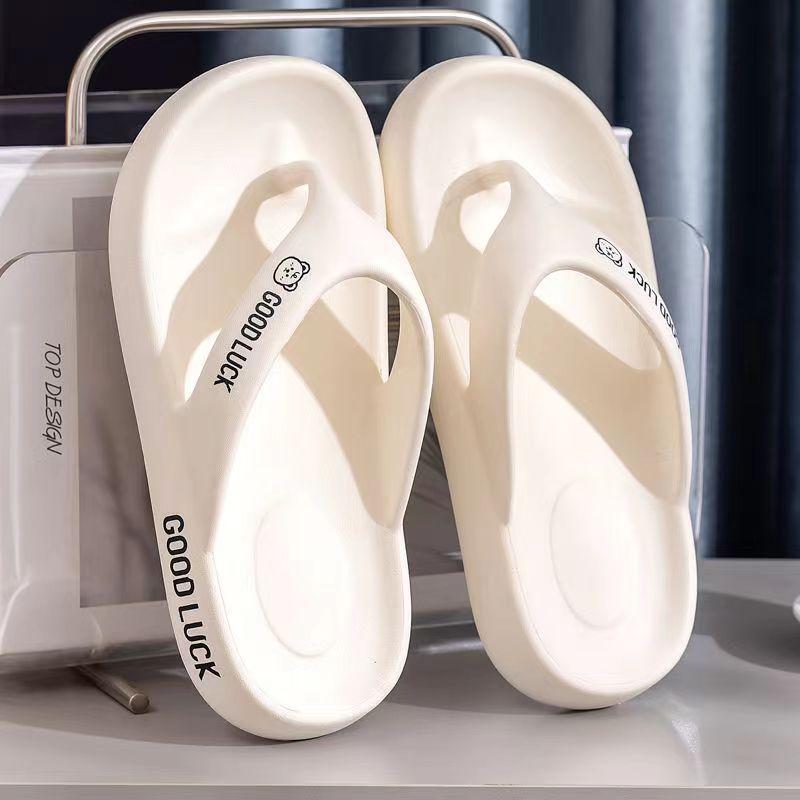 

Женские шлепанцы Eva на толстой платформе 2025 года, летние нескользящие пляжные сандалии с клипсой на носке, женские удобные тапочки Cloud Slippers с мягкой подошвой 39-40 белый