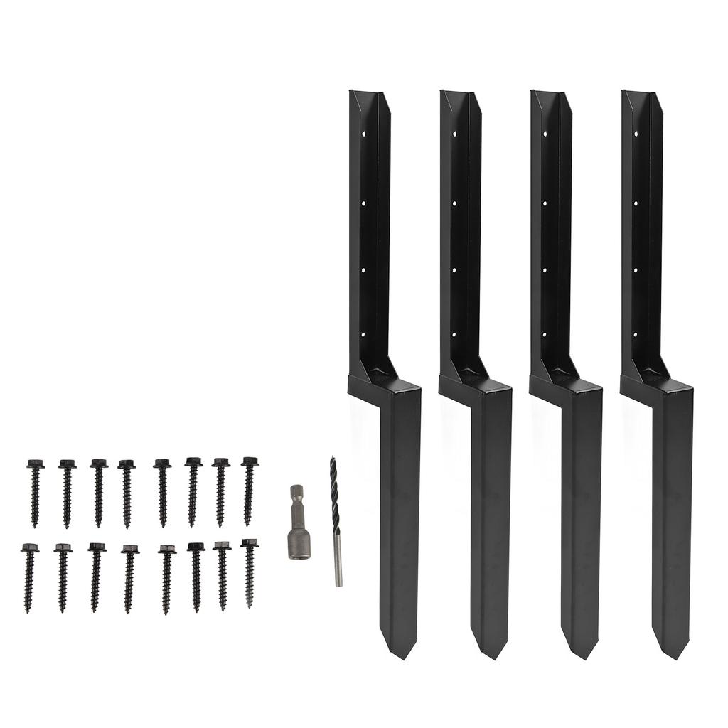 Steel Fence Post Stakes Kit Heavy Duty Steel Post Ground Spike for Repairing Tilted Broken Wood Fence