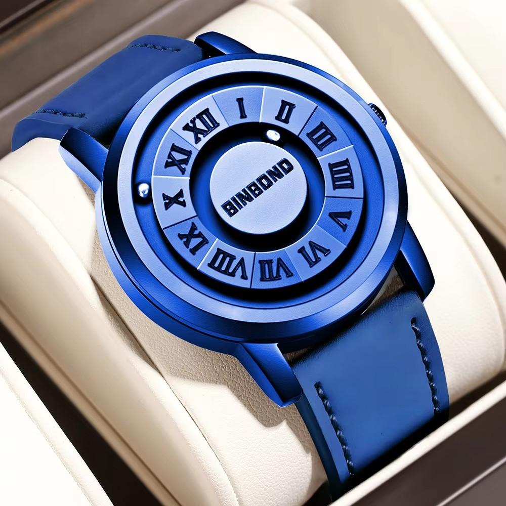 Binbond 234 B234 Herren Kreatives Scrolling Zeiger Design Uhr 30M Wasserdicht Edelstahl Armband Herren Quarzwerk Uhren