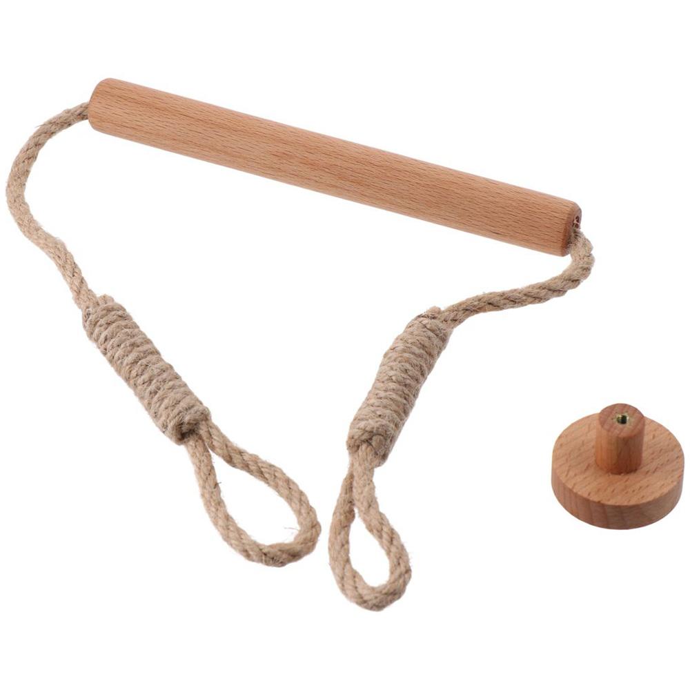 Wood & Rope Paper Holder Seamless Screw Towel Rack Natural Towel Ring  for Bathroom, Home