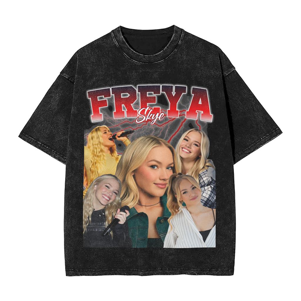 Freya Skyes TShirt Beach Vintage T Shirts Cotton Popular Tshirt For Couple Short Sleeve Printed Tees