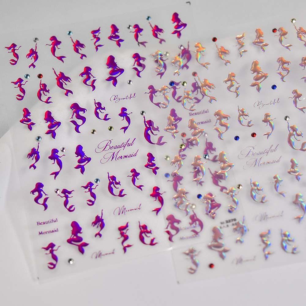 

Manicure Ornaments Bronzing Mermaid Nail Decals English Letters Nail Decorations Nail Salon