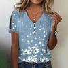 JPNTKY Women's Fashion Casual Short Sleeve V Neck Blouses & Shirts