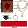 Halloween Pirate Costume Medieval Bandanas Head Scarf Eye Patch Necklace Accessories Cosplay Party