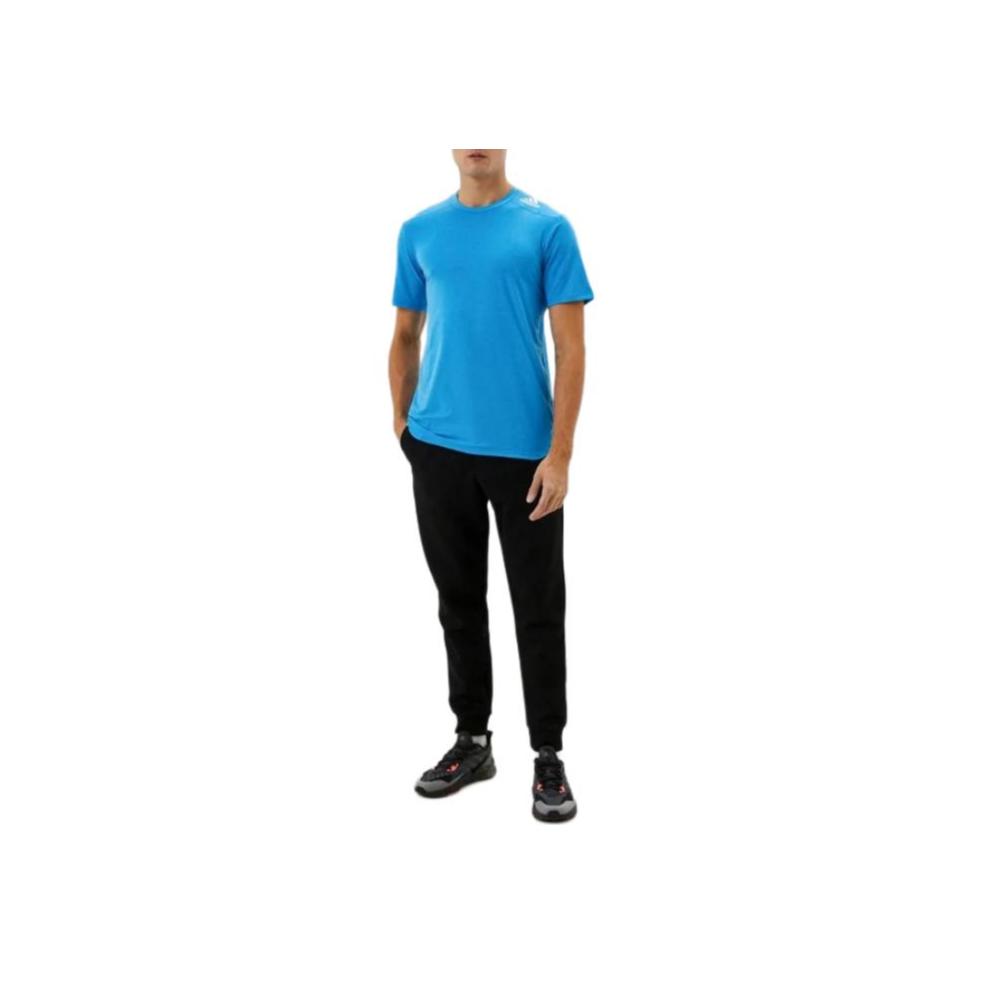 Adidas Sports Breathable V-Neck Casual Short Sleeve T-Shirt Men Tops Lake-Blue HB9199