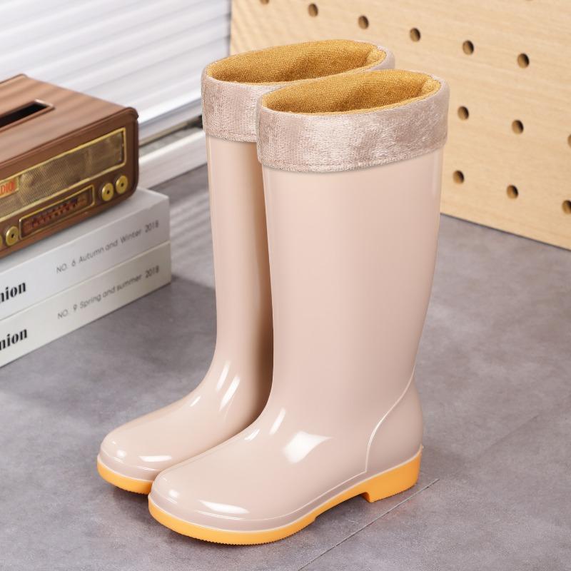 Women's high rain boots labor boots lightweight PVC non-slip mesh yarn inner women's rain shoes back kitchen cleaning water boots rubber shoes