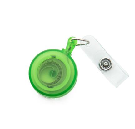 1pc Solid Colored Frosted Retractable Easy-to-pull Buckle ID Key Name Card Holder Badge Reel Key Ring Chain Clips for Students