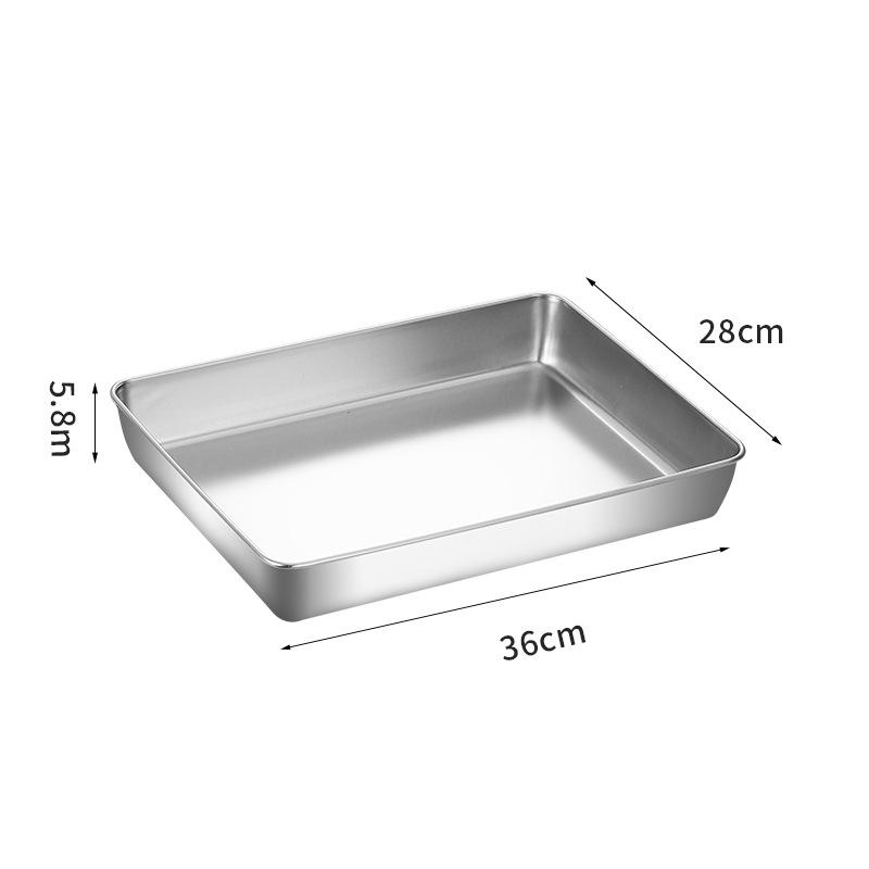 Thicken Deepen Stainless Steel Baking Tray Nonstick Bakeware Cake Bread Pans Food Fruits Storage Trays Plates Kitchen Utensils