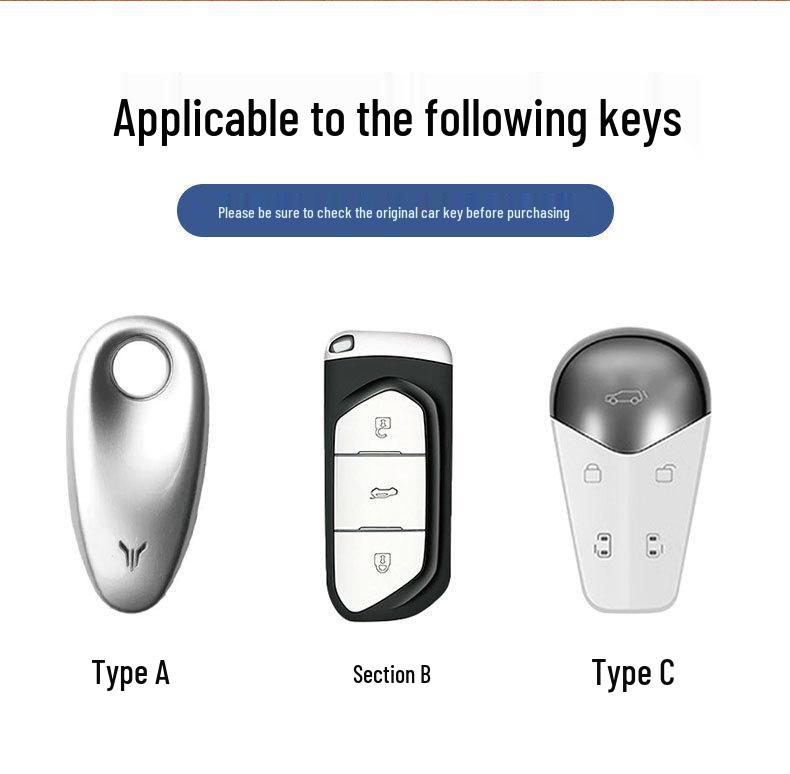 Voyah Dreamer Key Cover: 2024 Blueprint Low-Carbon Model - Simplistic Car Key Bag and Shell Buckle