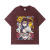275 GSM Washed T-shirts 100% Cotton Demon Slayer V119 Shinobu Print Unisex Heavy Cotton T Shirt