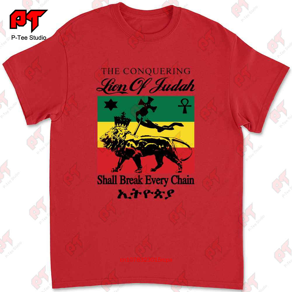 Reggae Jah Rastafari Haile Selassie Vybz Kartel Lion Of Judah Tshirt CKMI S