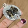Turritella Agate Gemstone African Amethyst Mother Unique Pendant Sterling Silver