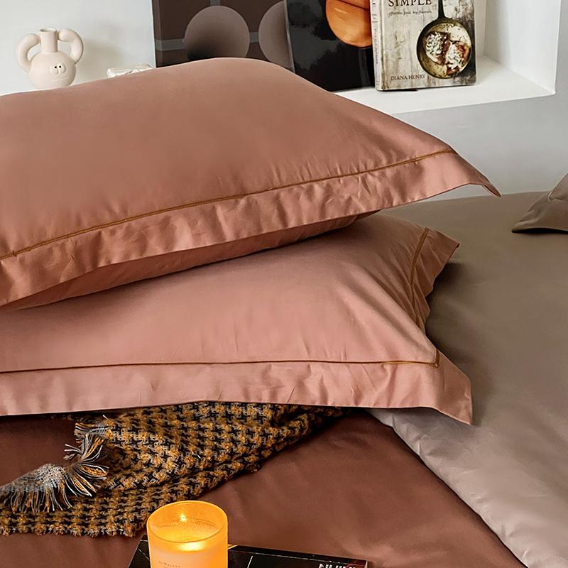 Five-Star Hotel Quality 100% Xinjiang Long-Staple Cotton Solid Color Pillowcase Set (Pair)