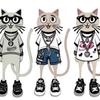 3PCS Cute Colorful Cat Acrylic Bookmarks Set Funny 2D Flat Cartoon Kitten Page Markers Book Lovers Gift for Students Teachers Reading