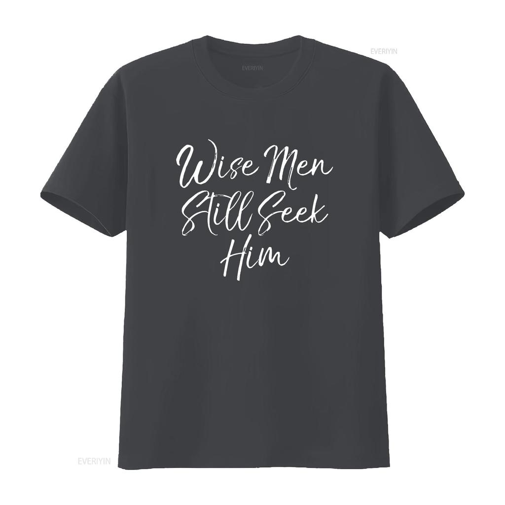 Womens Wise Men Still Seek Him T Shirt Christmas For Black 2XL vintage Washed Comfortable Top For Everyday Wear Soft Slightly