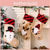 Cute Christmas Stockings In Burlap Style With Cheerful Patch Designs Of Snowman Santa Reindeer For Decorations