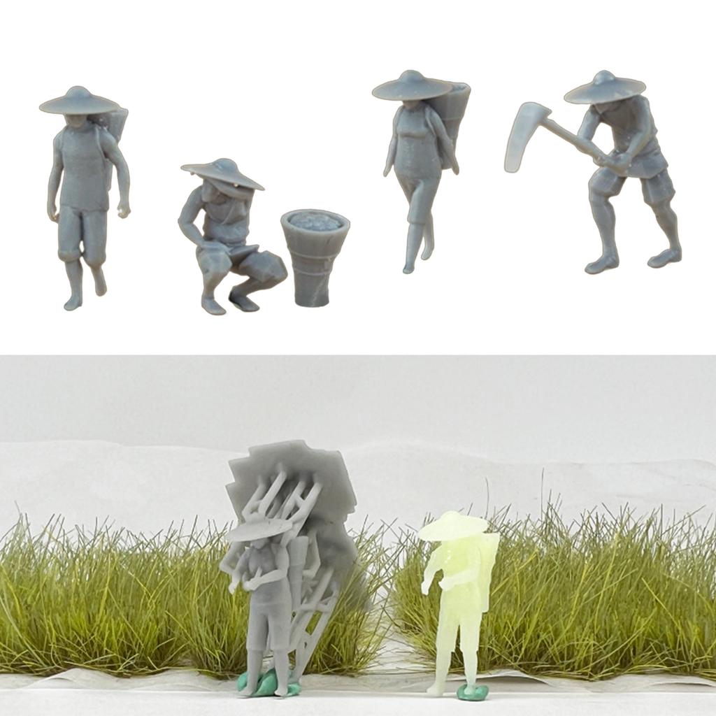 Farm Keeper Model Resin Miniature Farmers for 1/87 Scale DIY Scenery for Model Train Setups