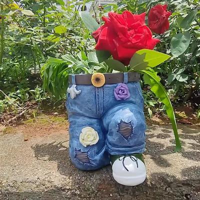 Creative American Jeans Modeling Flowerpot Plant Pots Country Garden Art Courtyard Decoration Resin Handicraft Decorations