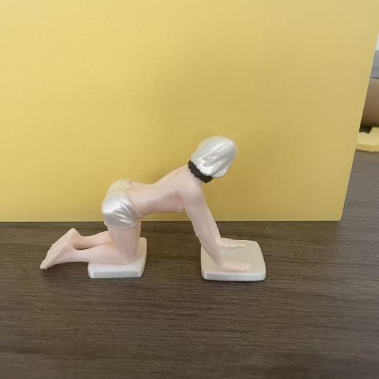 Cool E-sports Room Decor 3D Printed Masked Hottie Ornament, Mysterious Character Figurine, Stable Creative Office Desk Gadgets Base Desktop