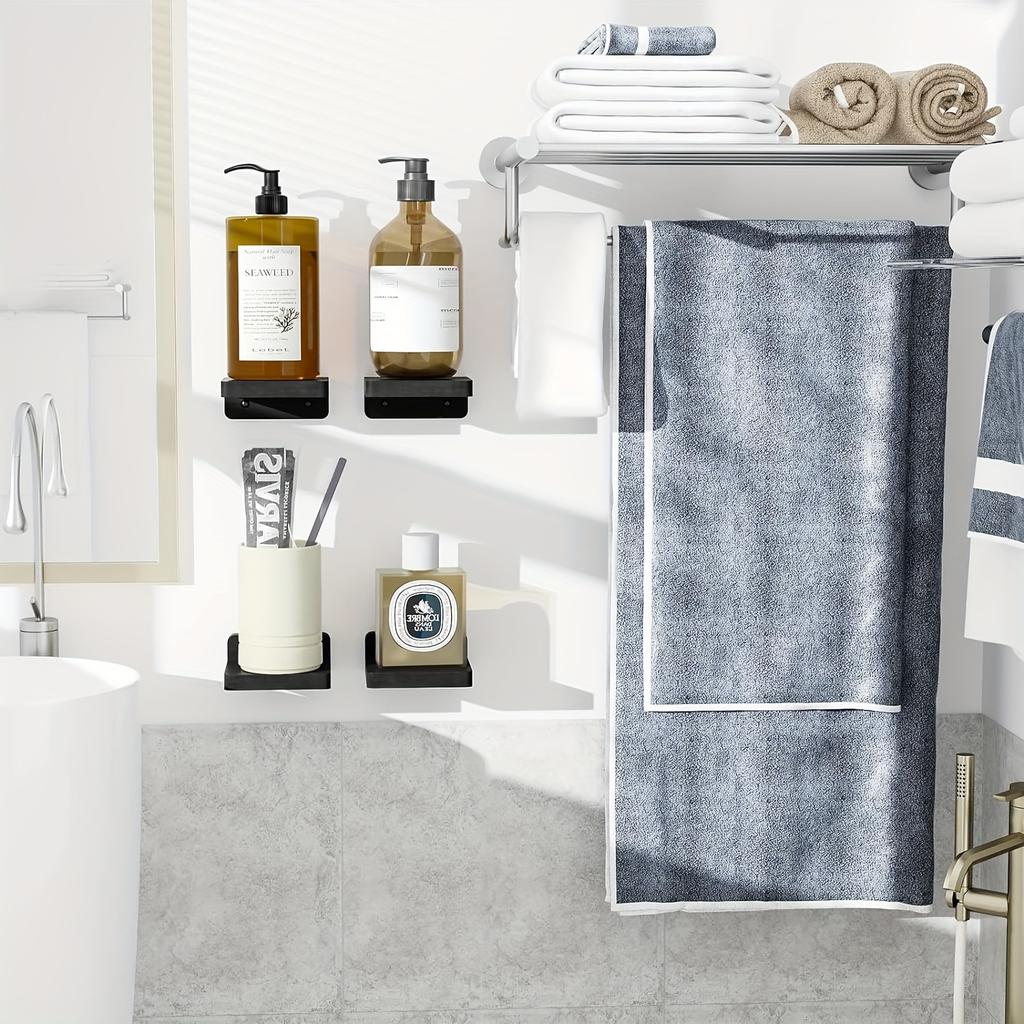Confezione da 4 Mensole Galleggianti in Legno Rustico, 12,7x12,7 cm Storage a Parete, Stile Rustico per Camera da Letto, Soggiorno, Cucina, Bagno