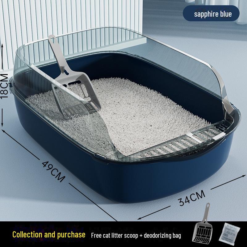 

Надзвичайно великий потовщений котячий лоток із високою огорожею та совком Includes Litter Scoop + Deodorizer Pack