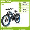 PHILODO H8 VTT Électrique Adulte 3000W Double Moteur 48V 26Ah Batterie Vélo Électrique Tout-Terrain Pneus Fat 26*4.0" Vélo Électrique Urbain