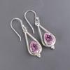 Pear Morganite Gemstone 925 Sterling Silver Jewelry Drop/Dangle Earrings 1.50" EE-14-11