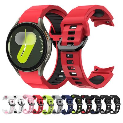 Watchstarp for Samsung Galaxy Watch 7 40mm Outdoor Sports Two Tone Color Bracelet for Galaxy Watch  4 5 6 40/44mm Black-Red Band