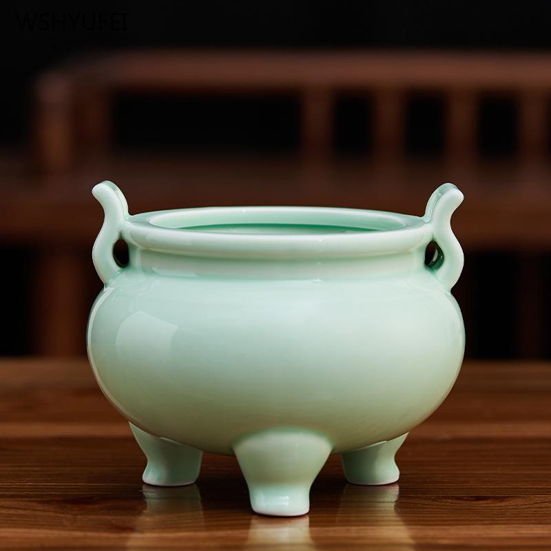 1pc Ceramic Incense Burner Decorations Buddhist Hall Utensils Temple Sacrifice Home Decor Pray for Auspiciousness Feng Shui