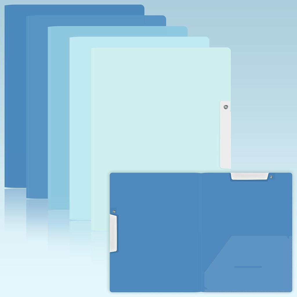 BAYTORY 5Pcs Clear Report Covers with Swing Clip, Report Folder for A4 & Letter Size Paper, Plastic Folders with Clip, Presentation Binder for School