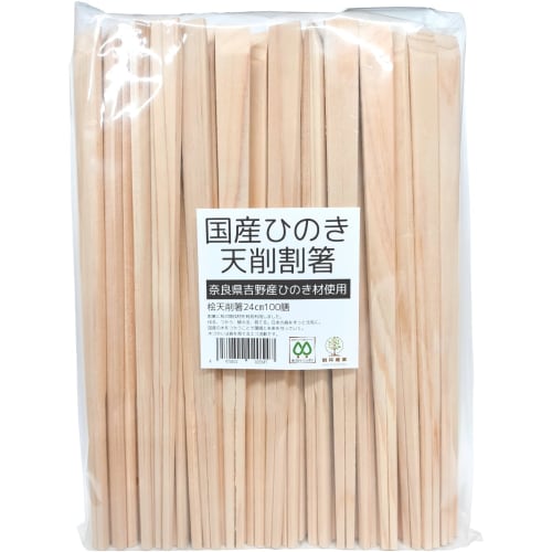 Iwai Sangyo Disposable Chopsticks, Made In Japan, Japanese Cypress, 24cm, Tensuke Chopsticks, Pack of 100, for Commercial Use